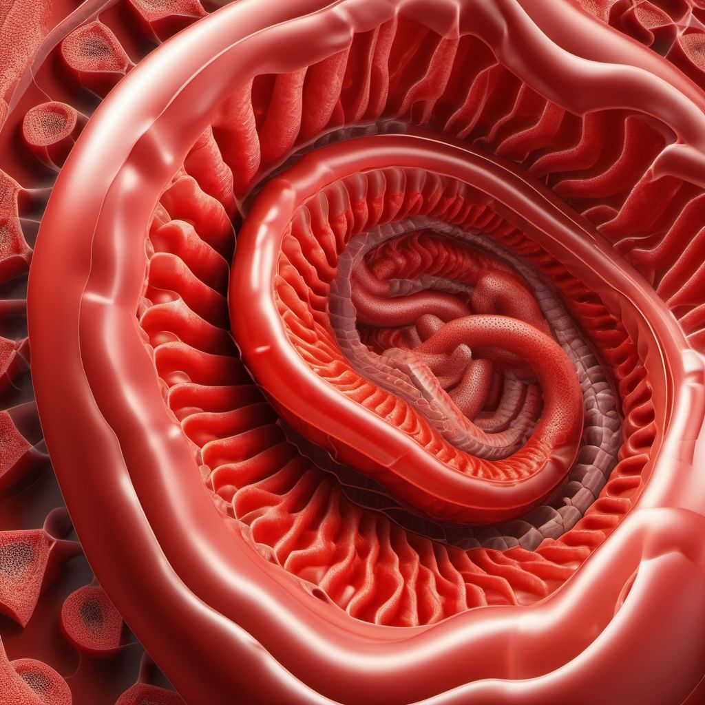 Laceration of unspecified part of small intestine digital illustration