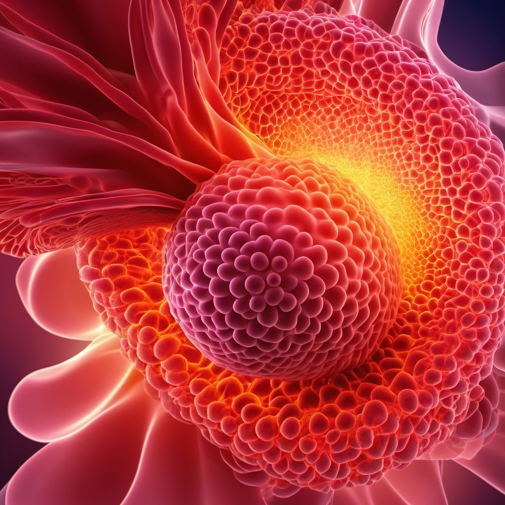 Primary blast injury of ascending [right] colon digital illustration