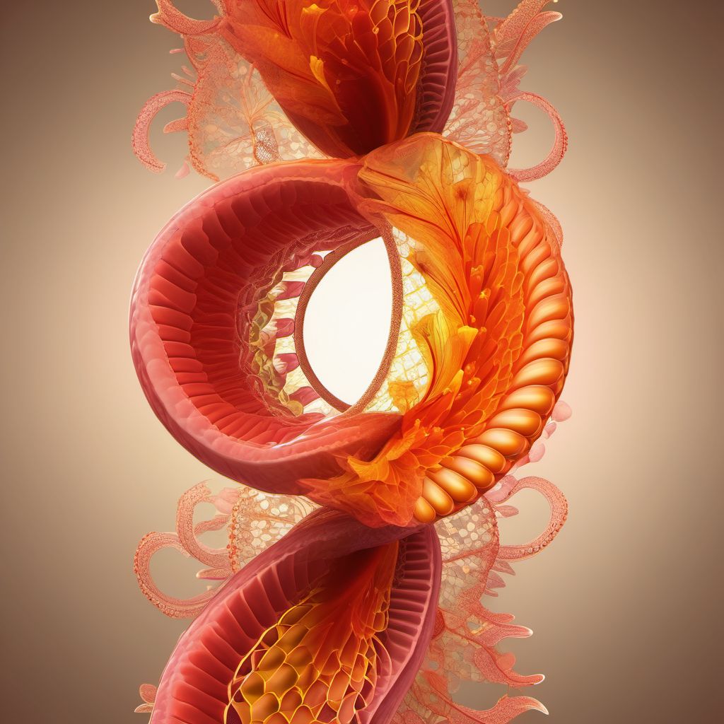 Contusion of ascending [right] colon digital illustration