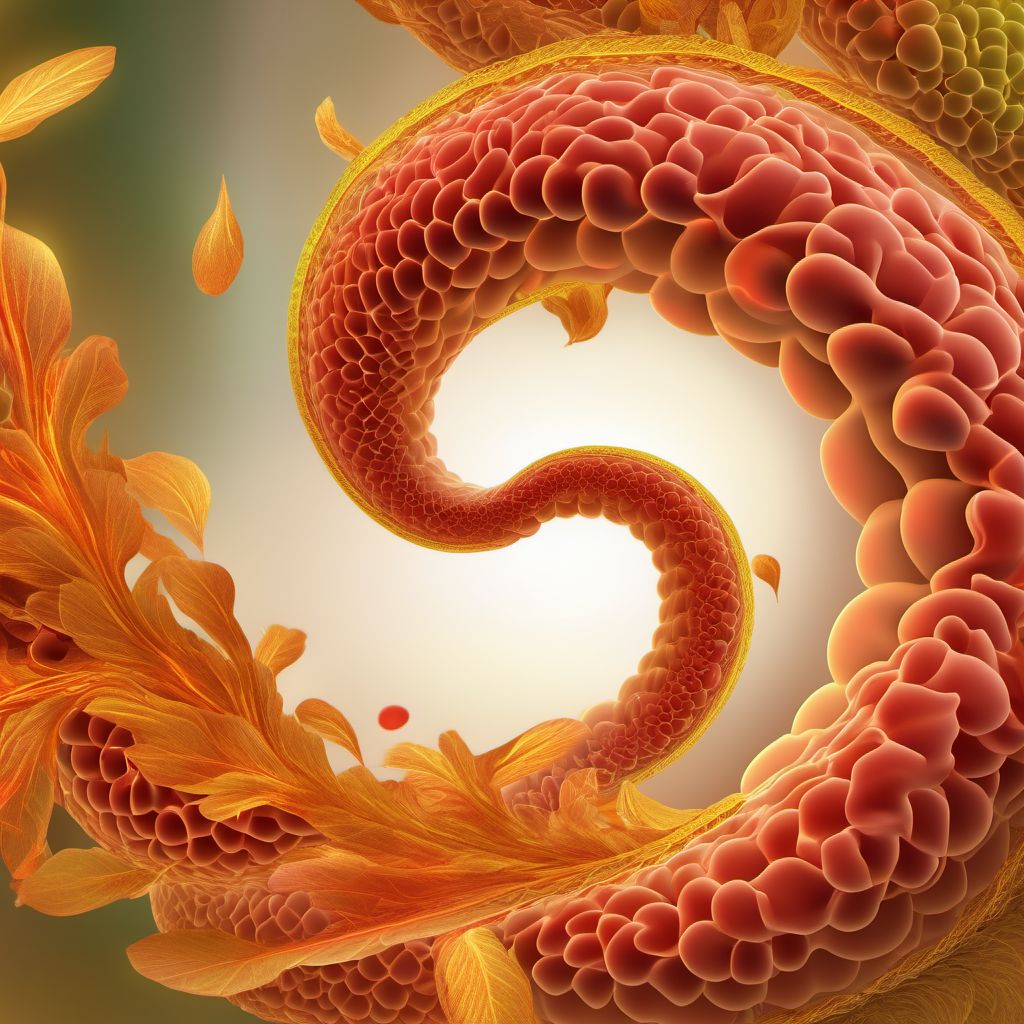 Contusion of descending [left] colon digital illustration