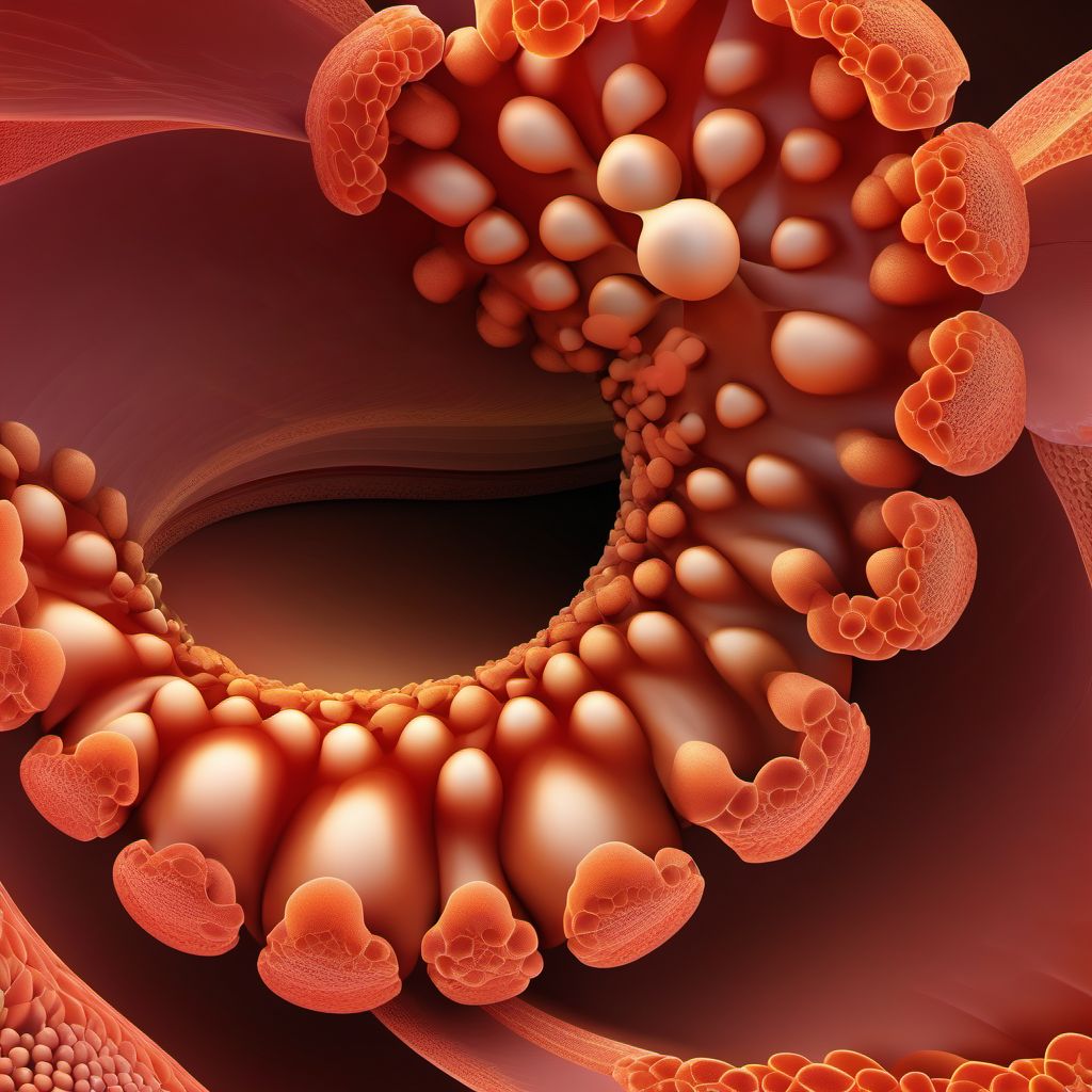 Contusion of sigmoid colon digital illustration