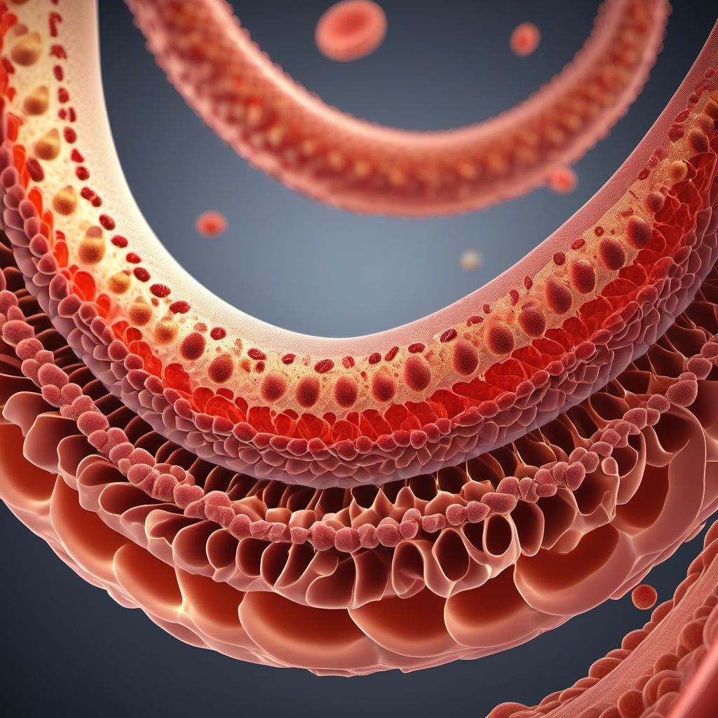 Laceration of transverse colon digital illustration