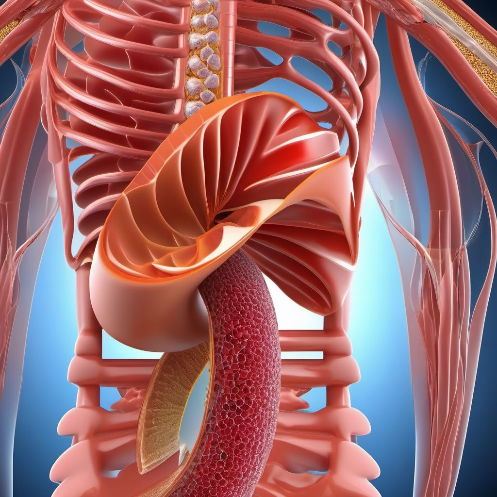 Other injury of transverse colon digital illustration