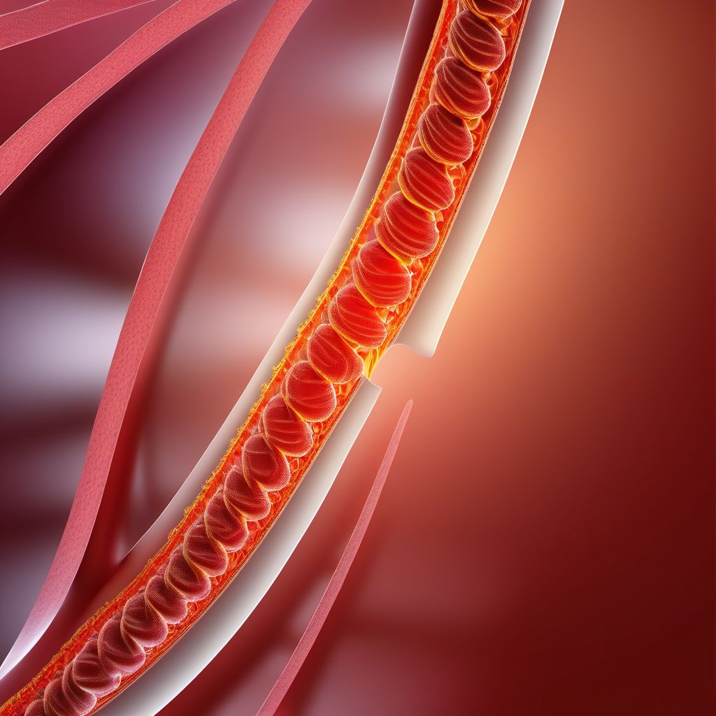 Other injury of descending [left] colon digital illustration