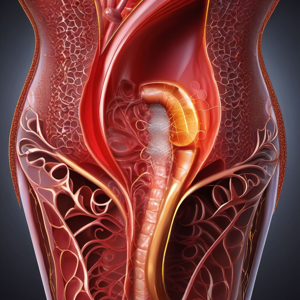 Laceration of rectum digital illustration