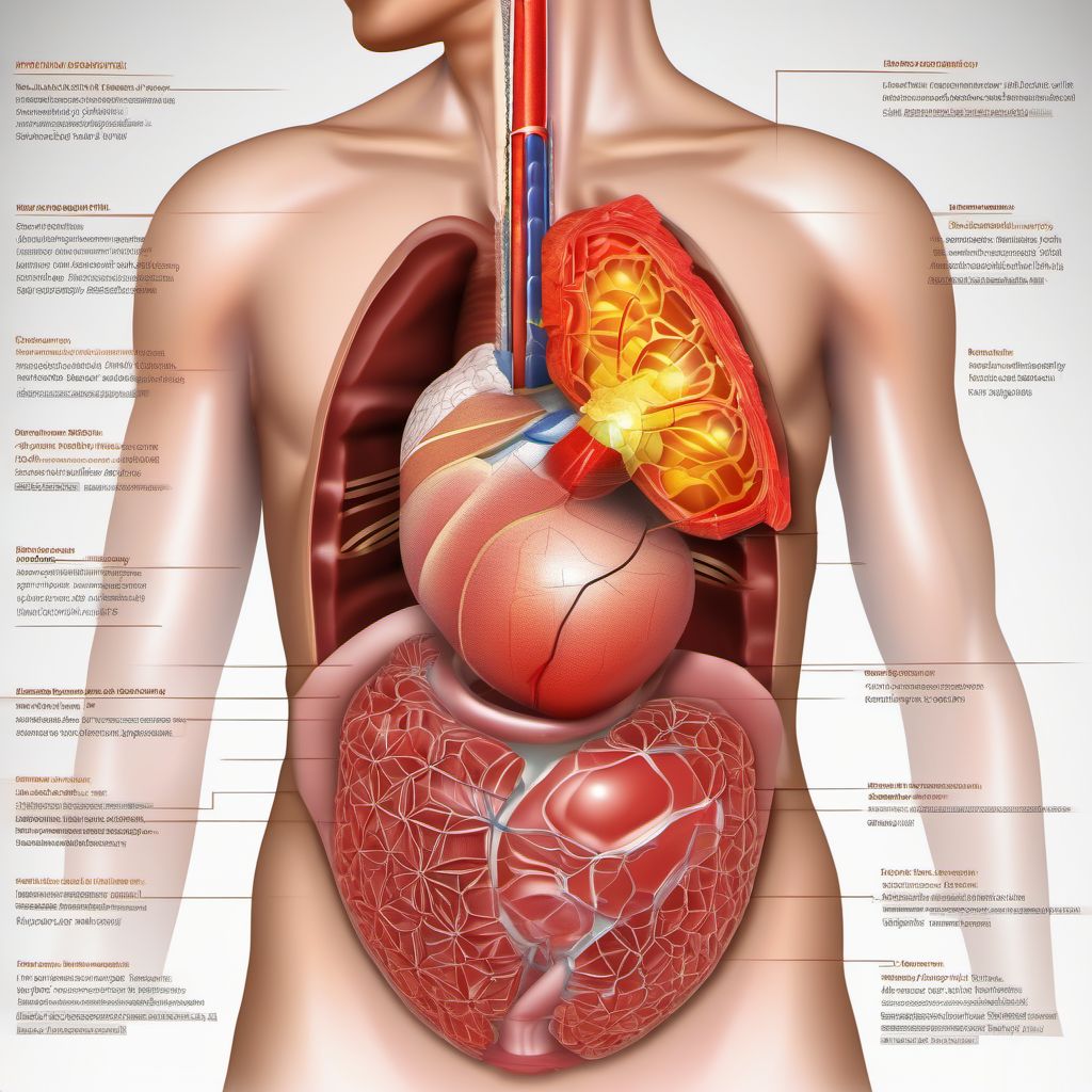 Injury of other intra-abdominal organs digital illustration