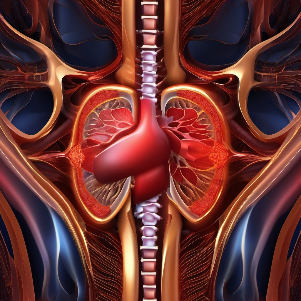 Unspecified injury of unspecified intra-abdominal organ digital illustration