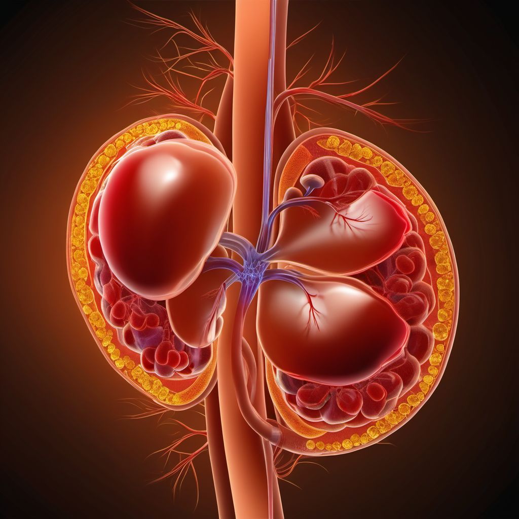 Minor contusion of kidney digital illustration