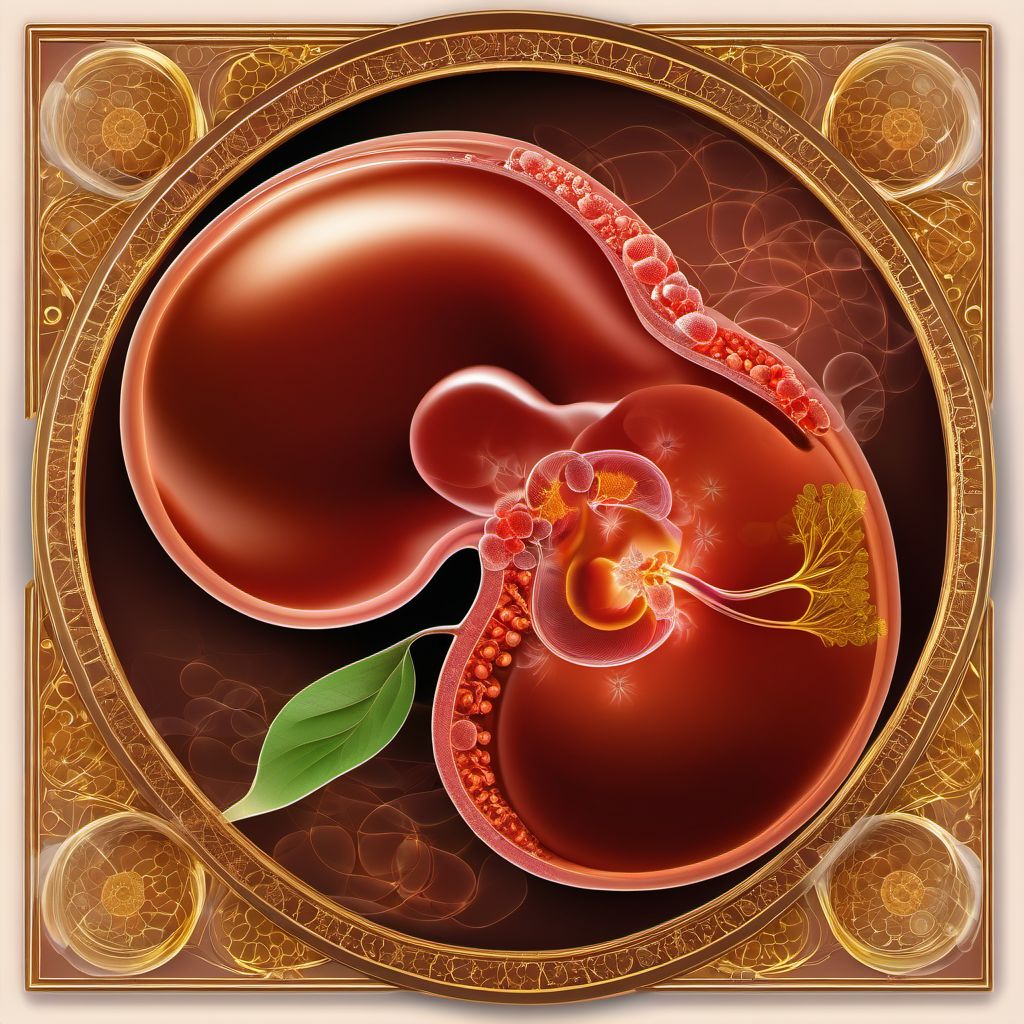 Minor contusion of right kidney digital illustration