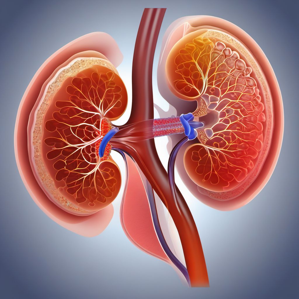 Major contusion of right kidney digital illustration