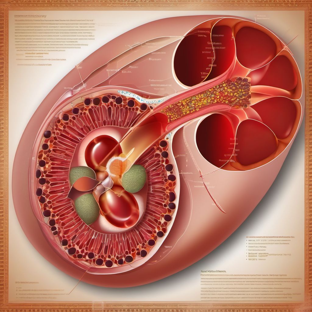 Laceration of left kidney, unspecified degree digital illustration