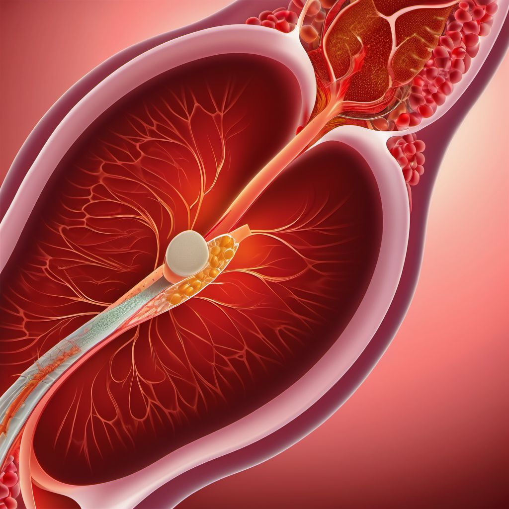 Minor laceration of left kidney digital illustration