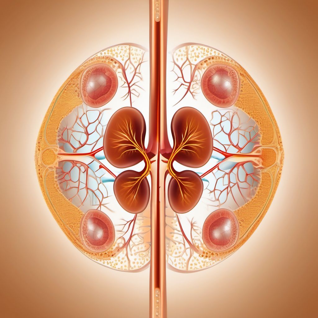 Moderate laceration of kidney digital illustration