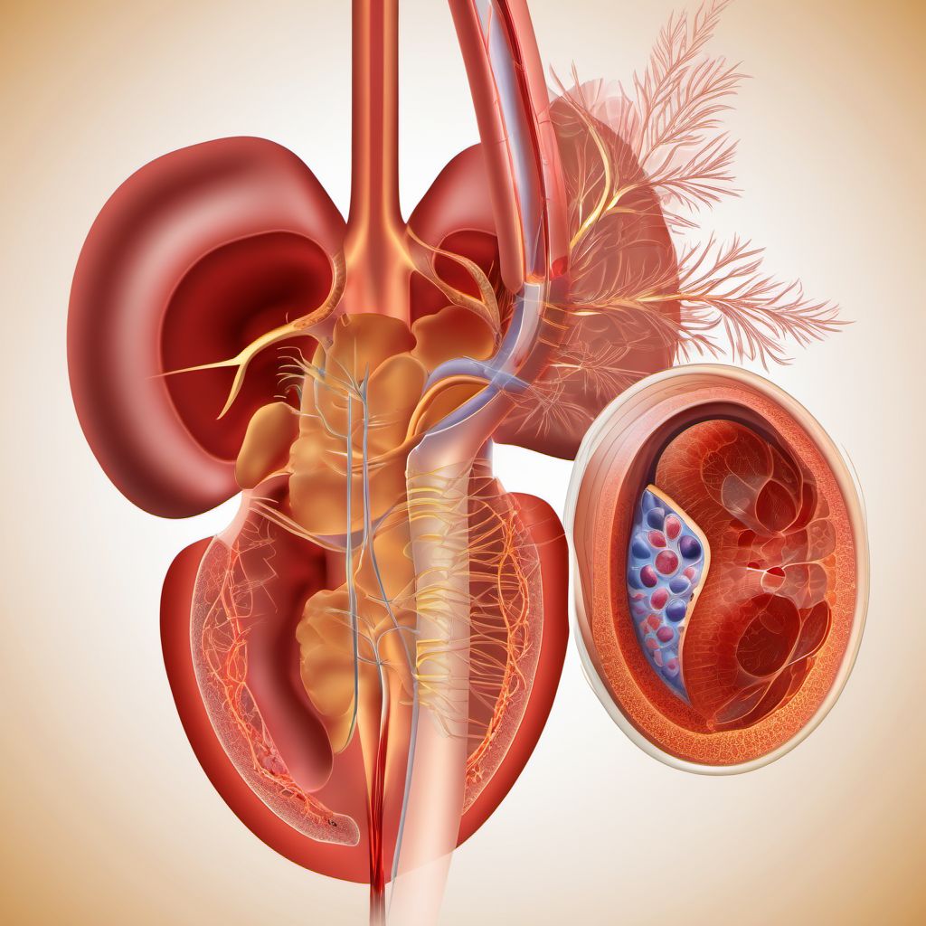 Moderate laceration of right kidney digital illustration