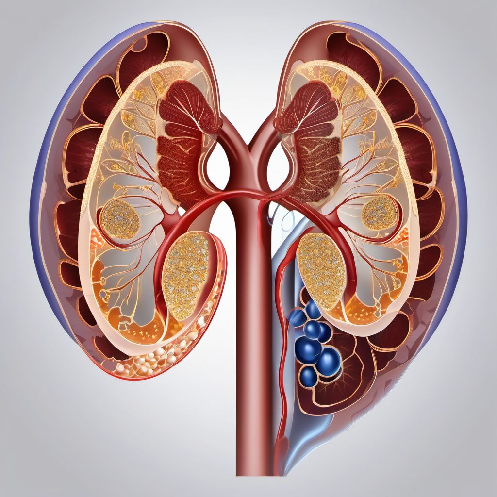 Moderate laceration of unspecified kidney digital illustration