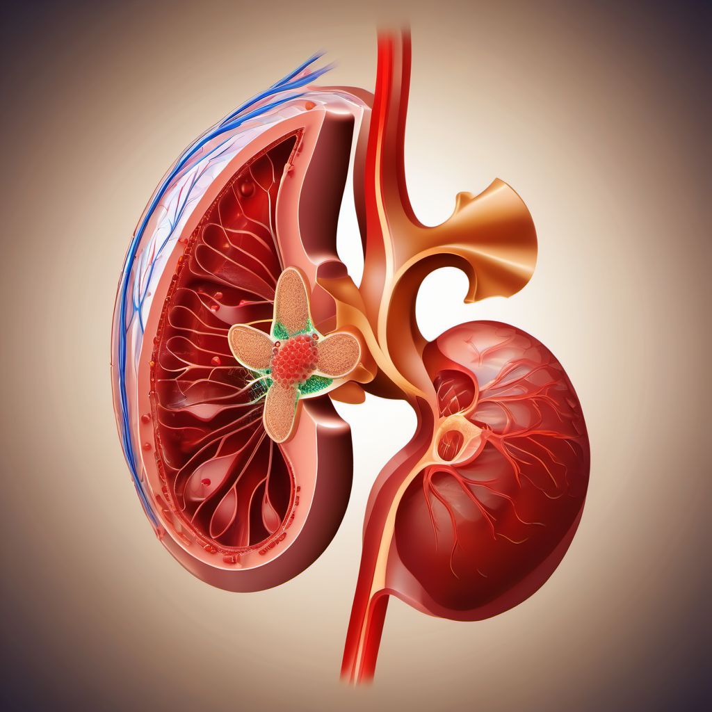 Major laceration of kidney digital illustration