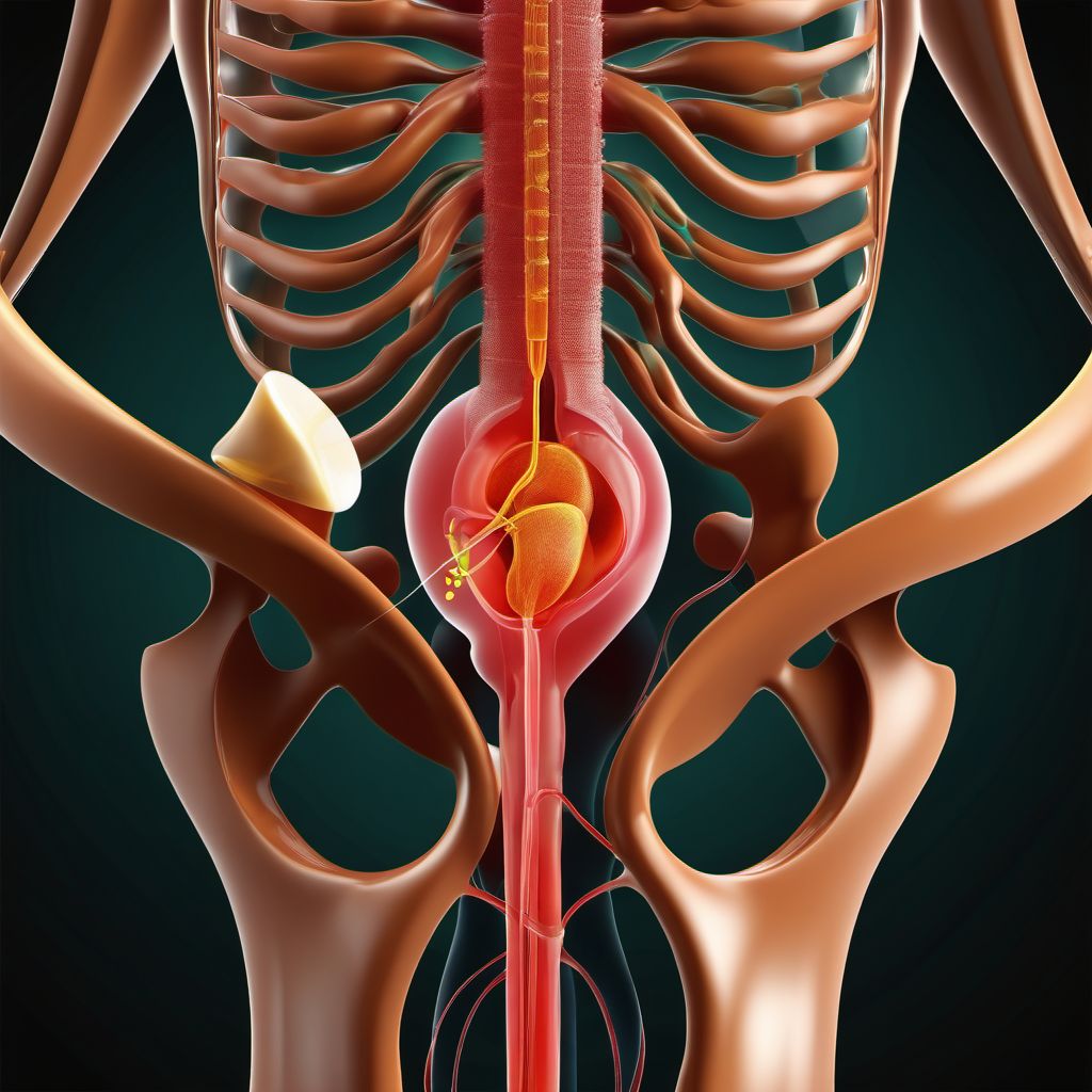 Injury of ureter digital illustration