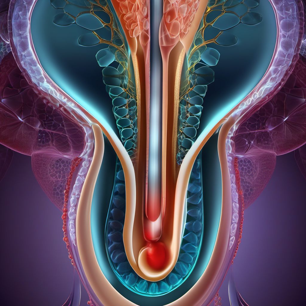 Unspecified injury of ureter digital illustration