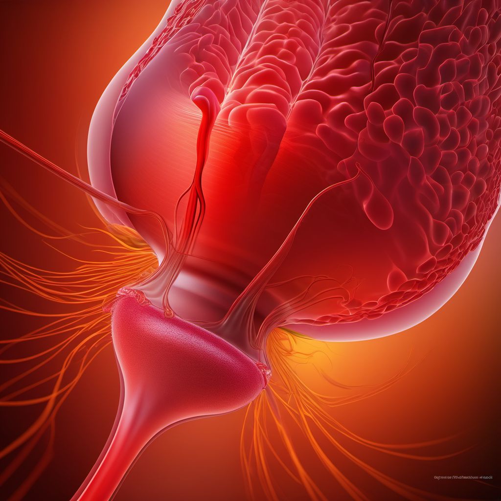 Contusion of ureter digital illustration