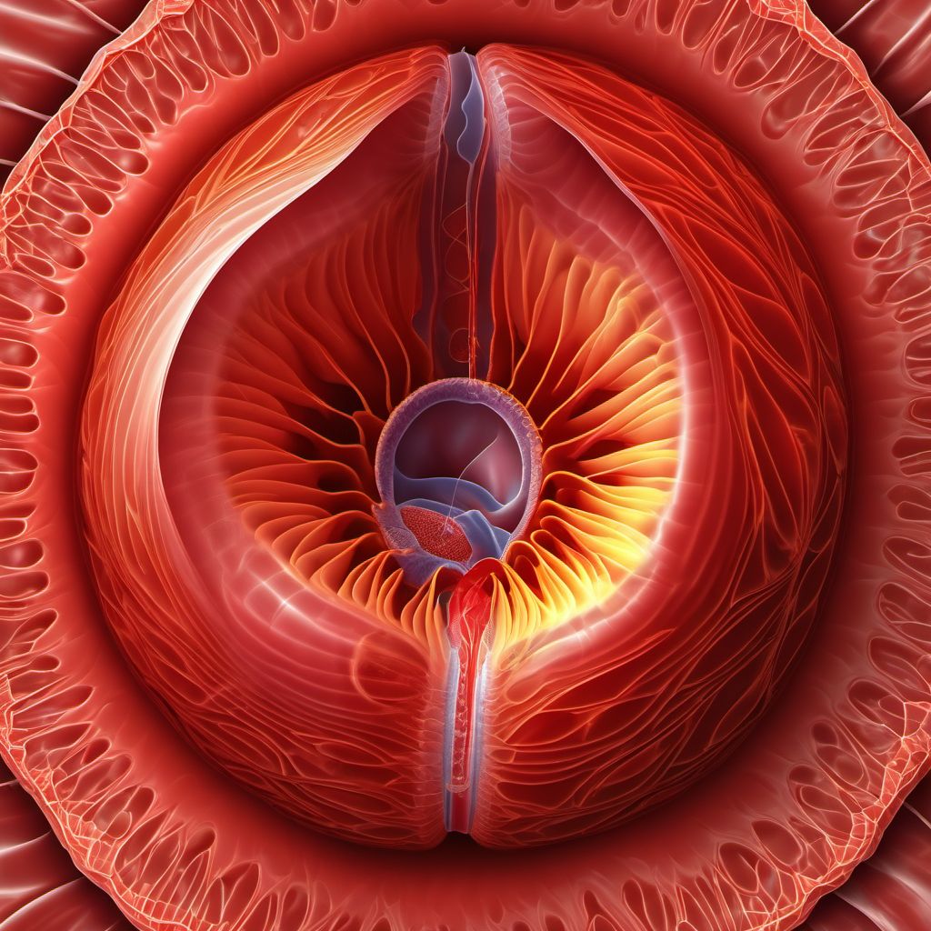 Laceration of ureter digital illustration