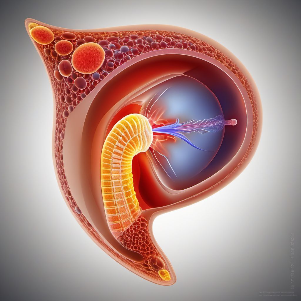 Injury of bladder digital illustration