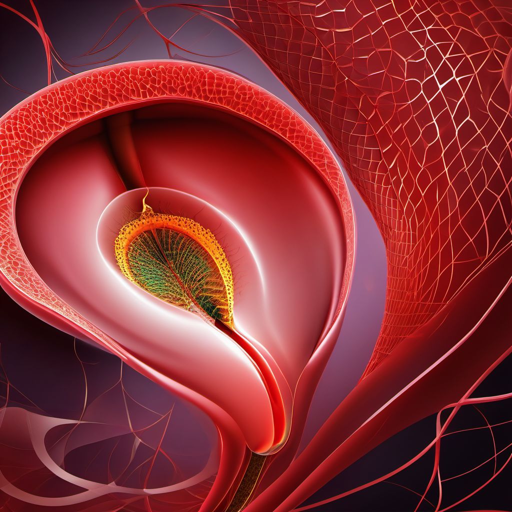 Laceration of bladder digital illustration