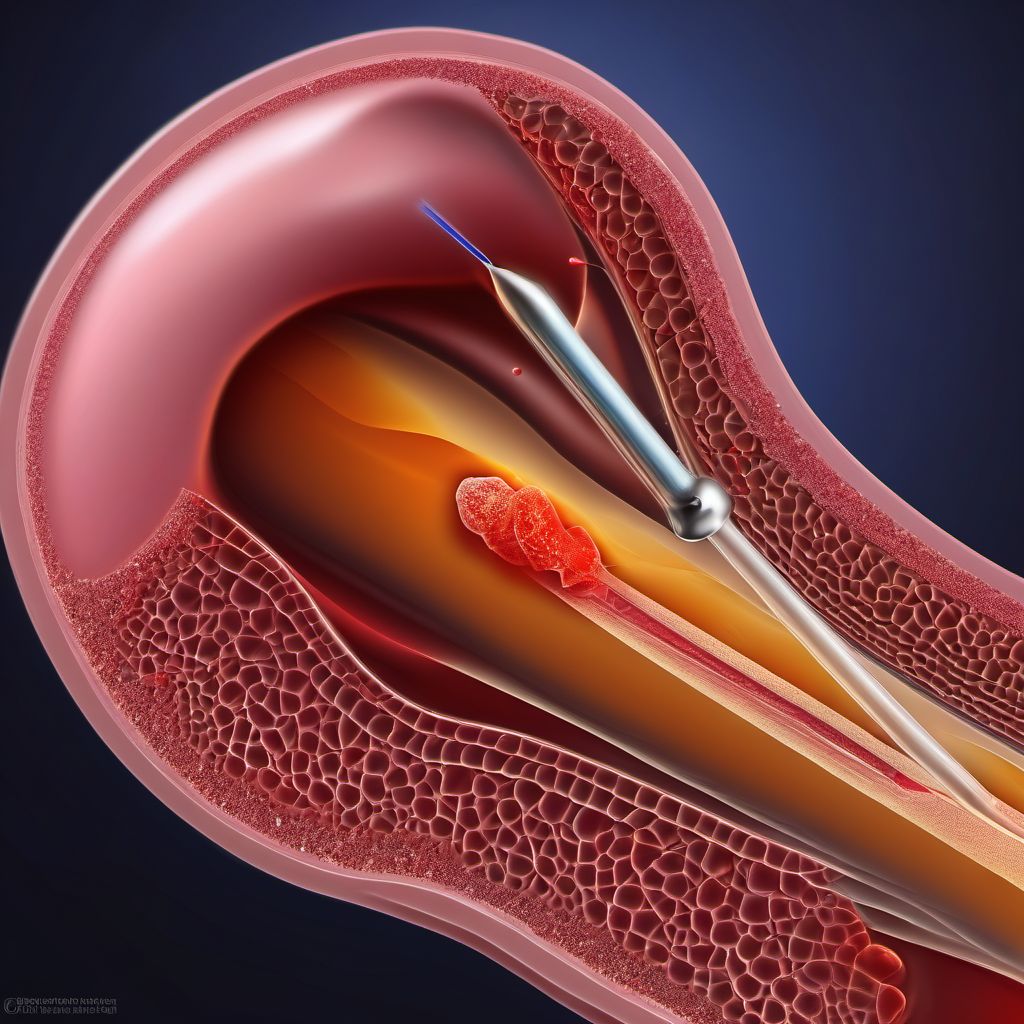 Injury of urethra digital illustration