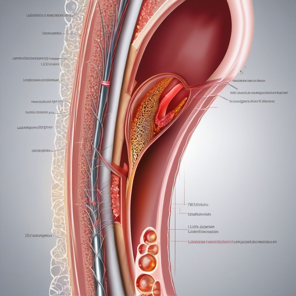 Laceration of urethra digital illustration