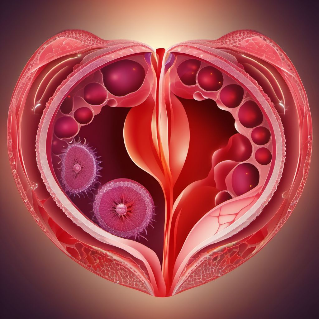 Laceration of ovary digital illustration