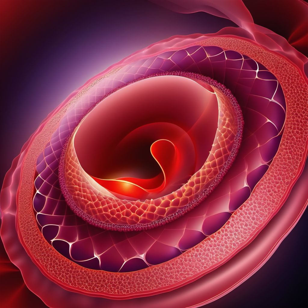 Laceration of ovary, unilateral digital illustration