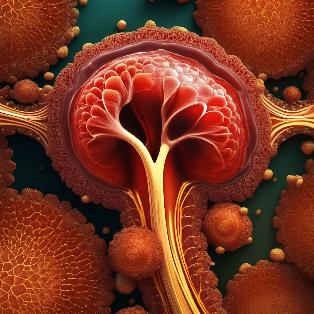 Contusion of adrenal gland digital illustration