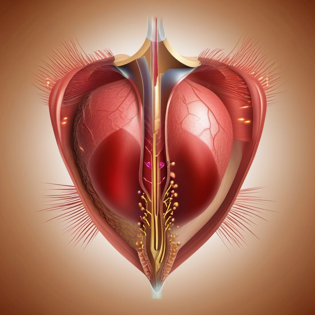 Laceration of unspecified urinary and pelvic organ digital illustration