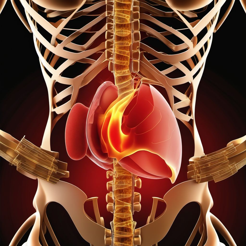 Crushing injury of abdomen, lower back, and pelvis digital illustration