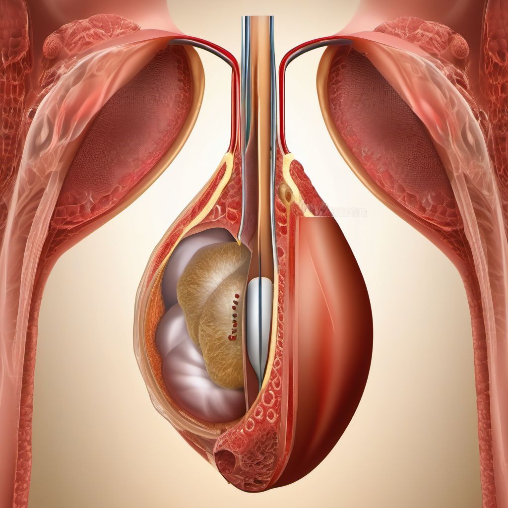 Complete traumatic amputation of scrotum and testis digital illustration