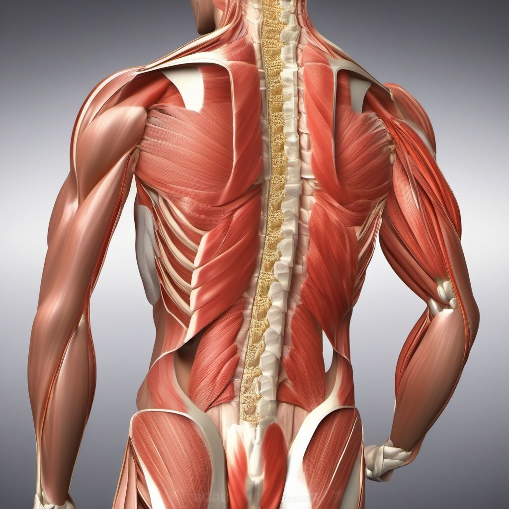 Injury of muscle, fascia and tendon of abdomen, lower back and pelvis digital illustration