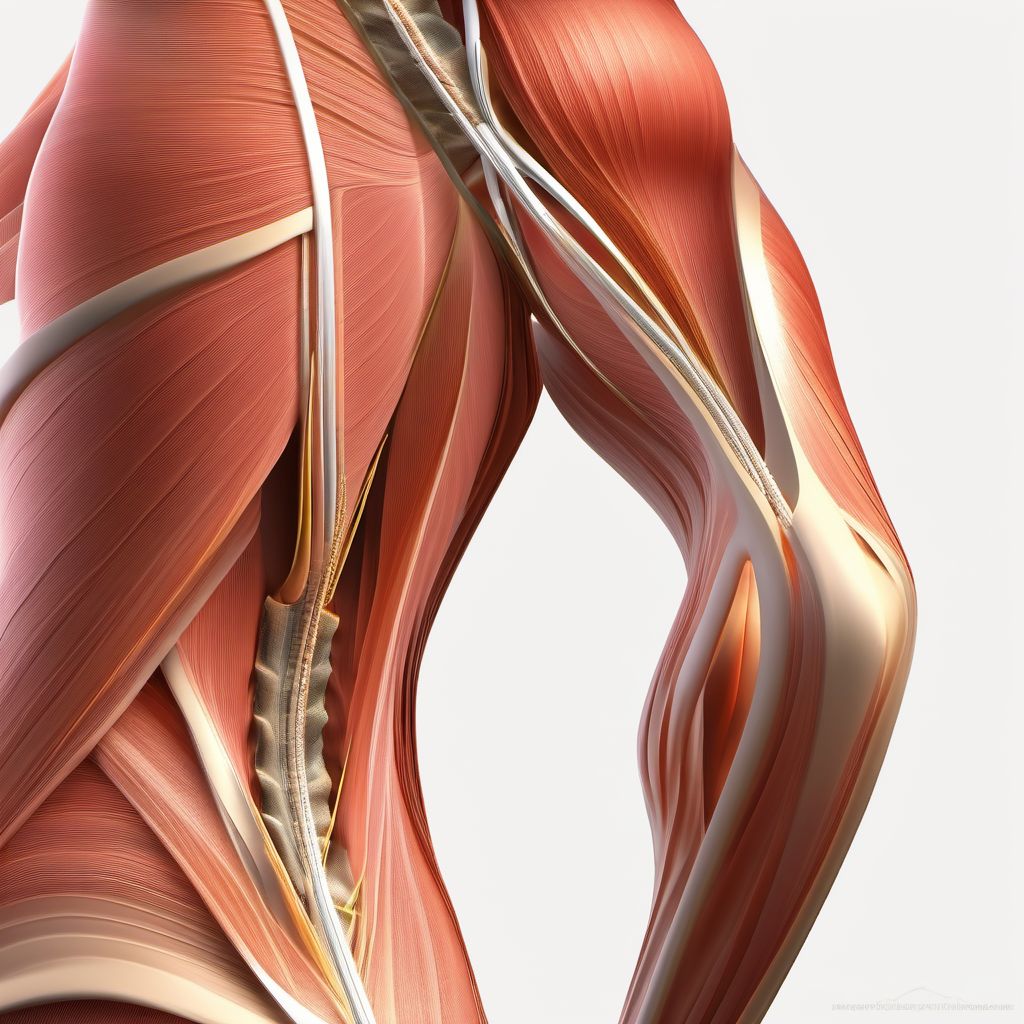 Unspecified injury of muscle, fascia and tendon of lower back digital illustration