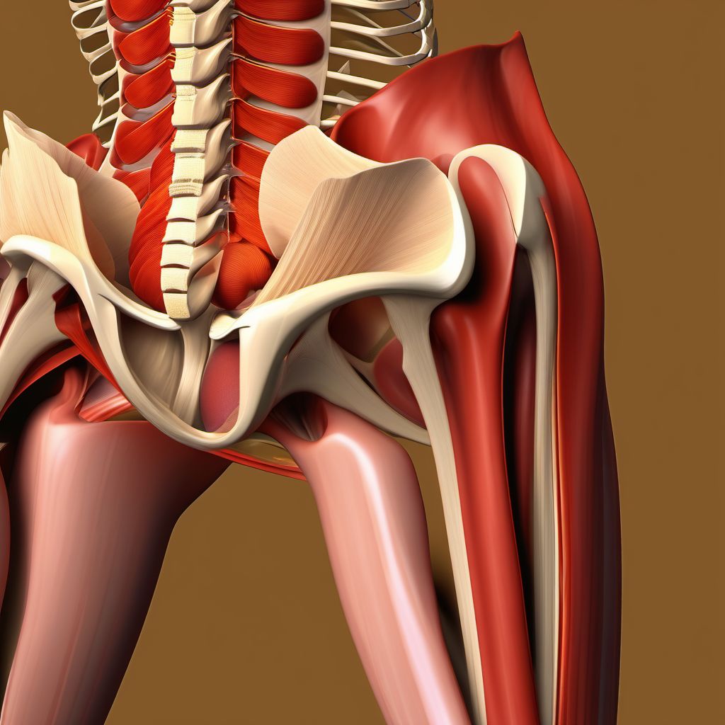 Strain of muscle, fascia and tendon of pelvis digital illustration