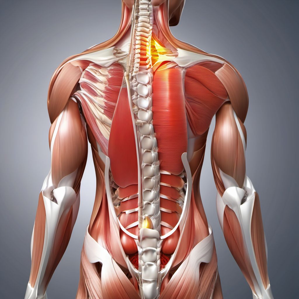 Other injury of muscle, fascia and tendon of abdomen, lower back and pelvis digital illustration