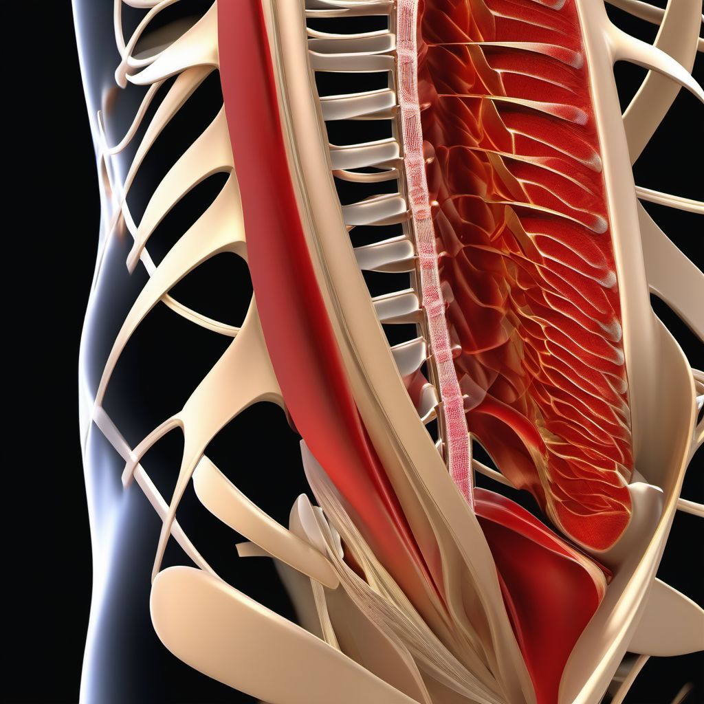 Other injury of muscle, fascia and tendon of lower back digital illustration