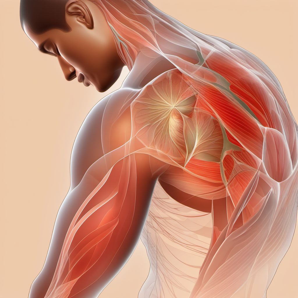 Contusion of shoulder and upper arm digital illustration