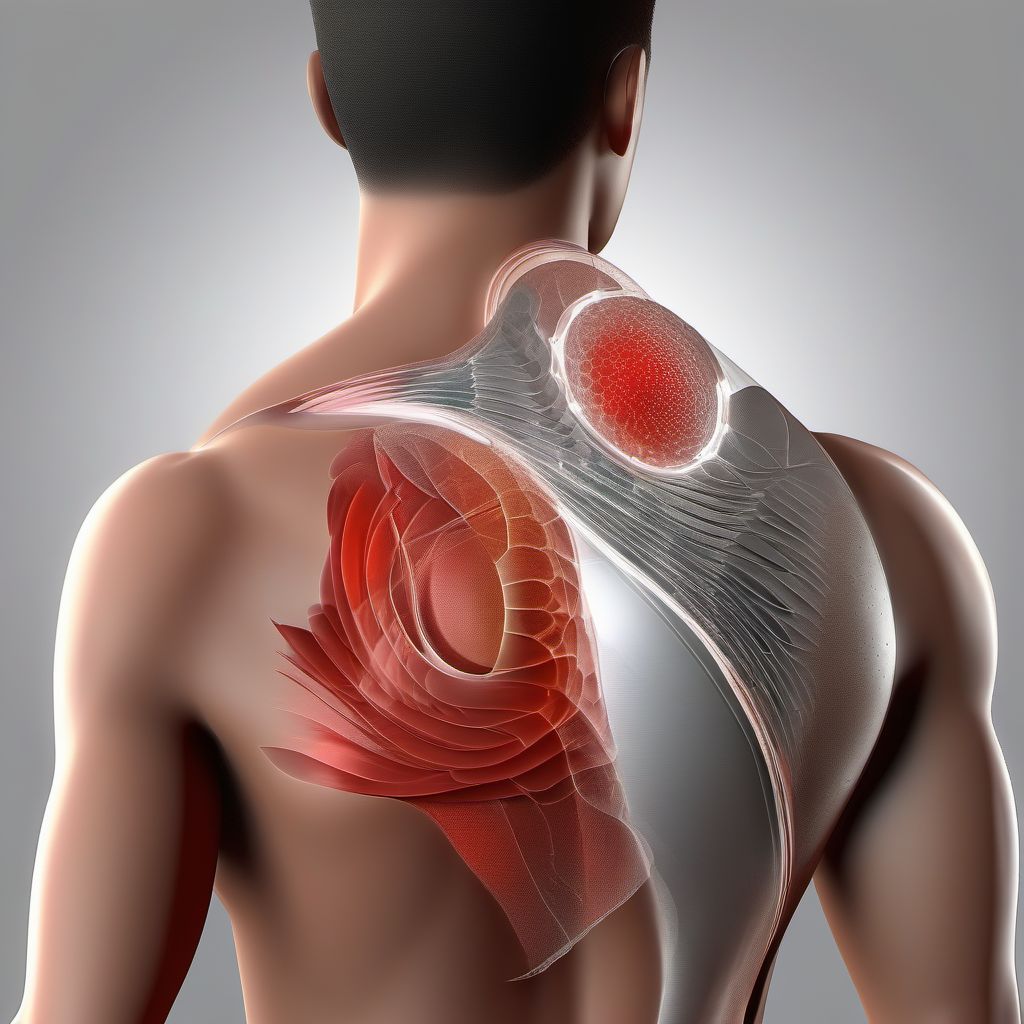 Abrasion of left shoulder digital illustration