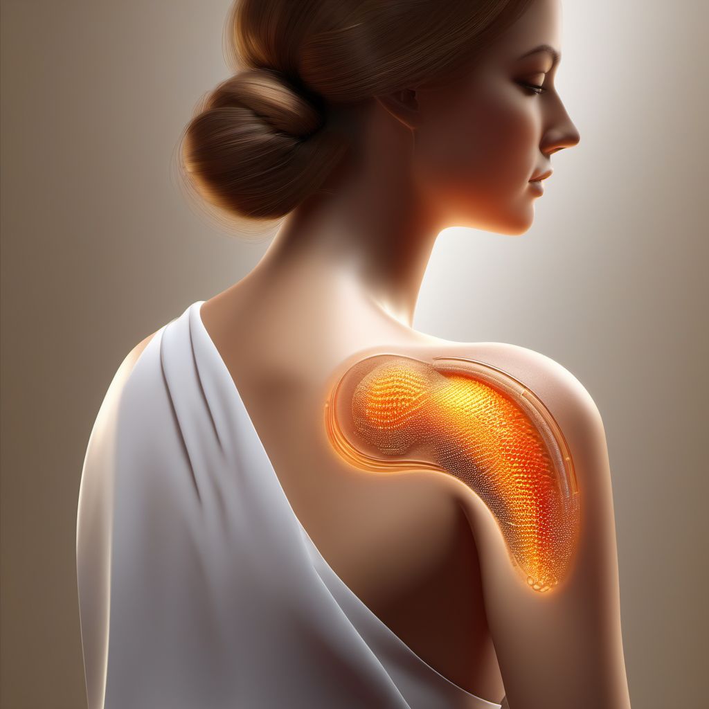Blister (nonthermal) of left shoulder digital illustration