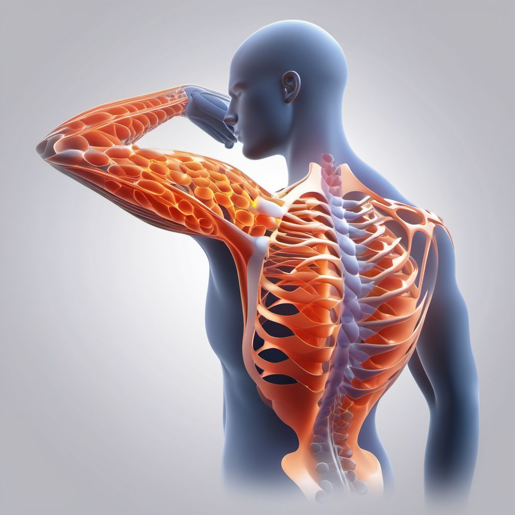 External constriction of right shoulder digital illustration