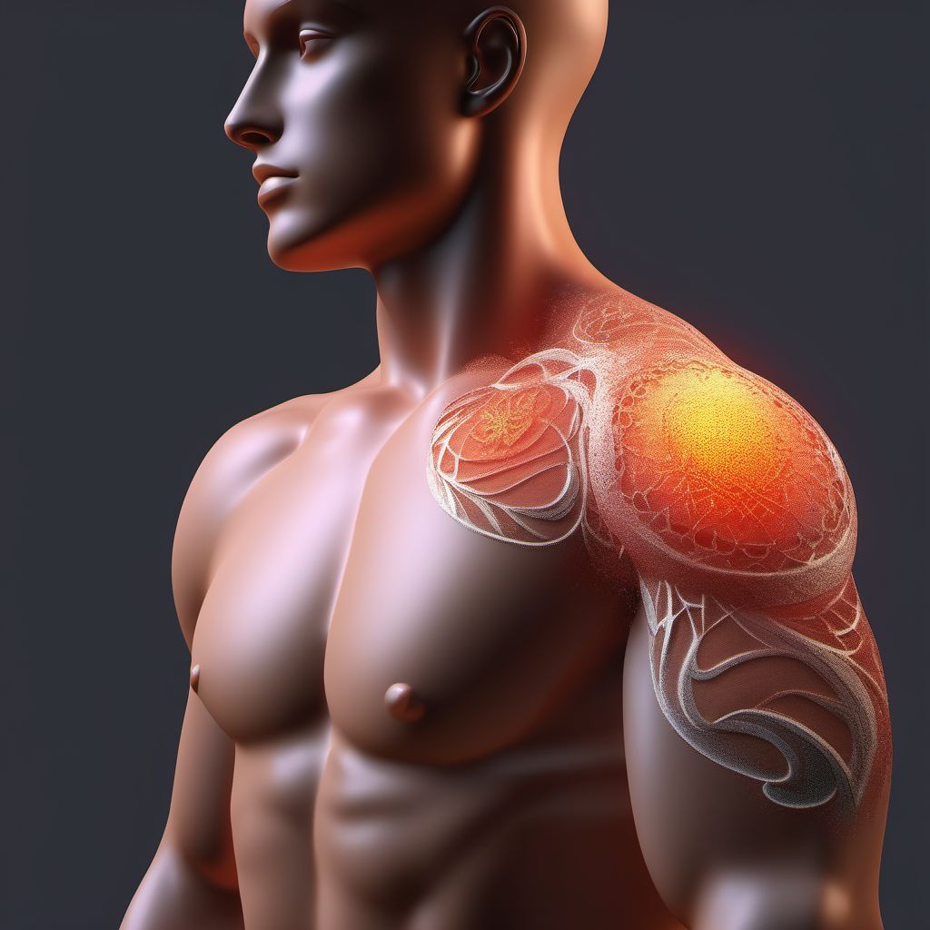 Abrasion of left upper arm digital illustration