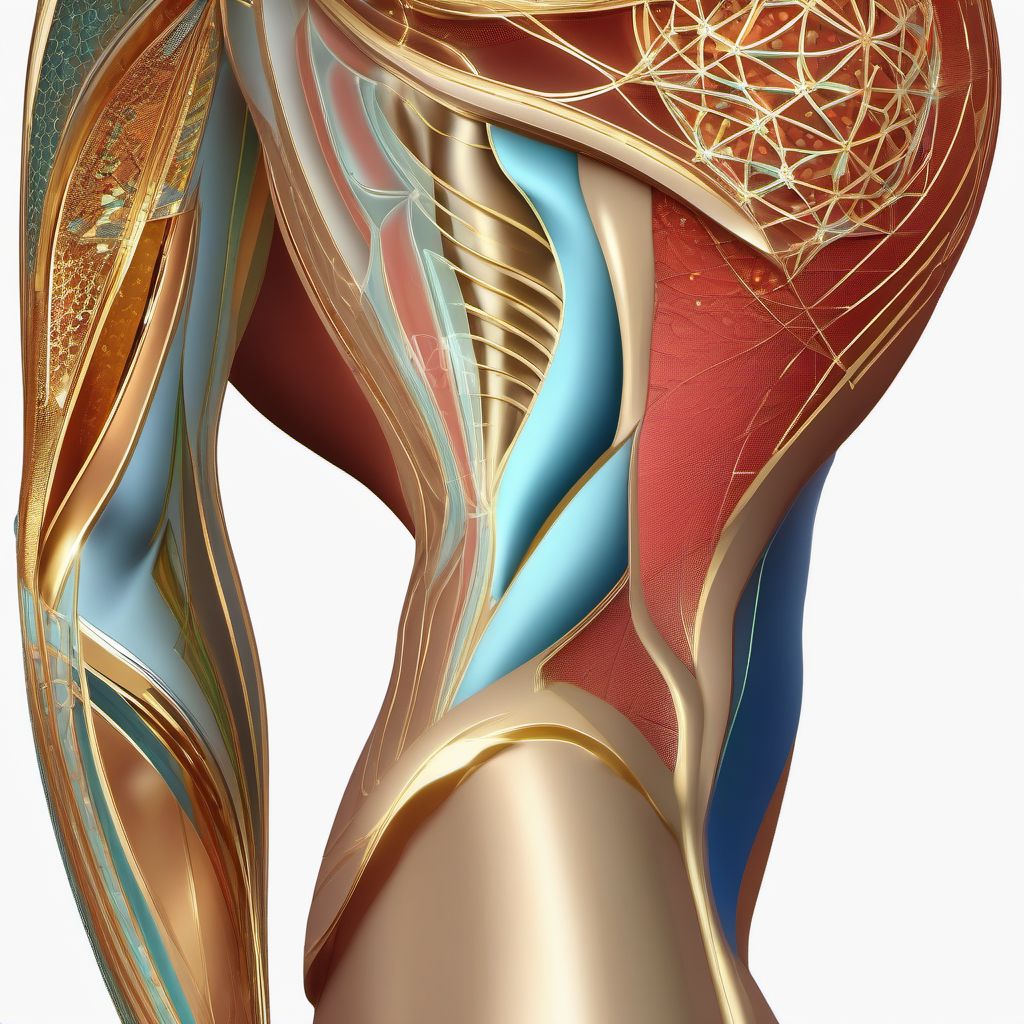 Superficial foreign body of right upper arm digital illustration