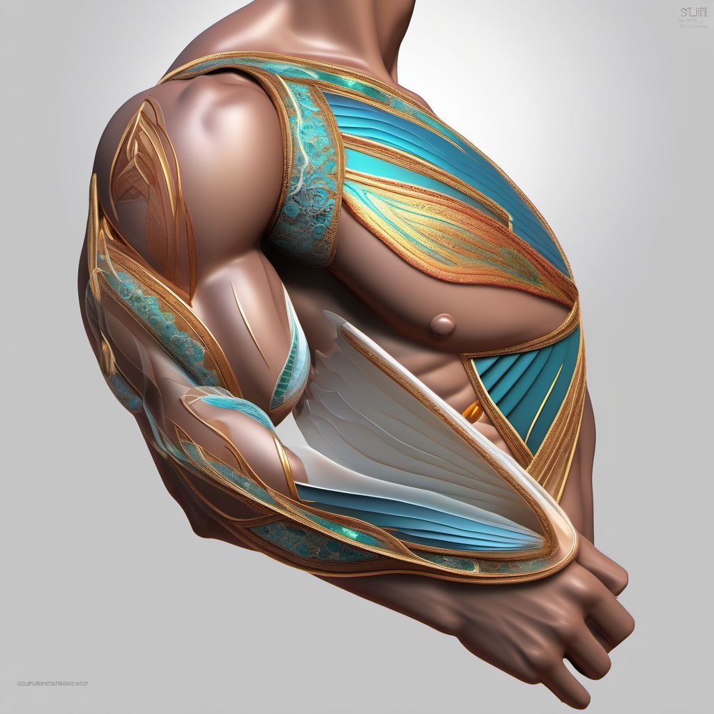 Superficial foreign body of left upper arm digital illustration