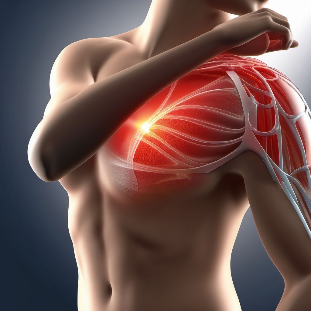 Unspecified superficial injury of shoulder digital illustration