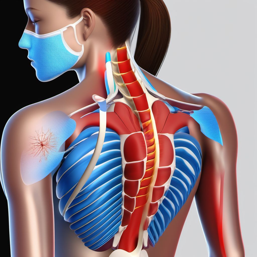 Unspecified superficial injury of left shoulder digital illustration