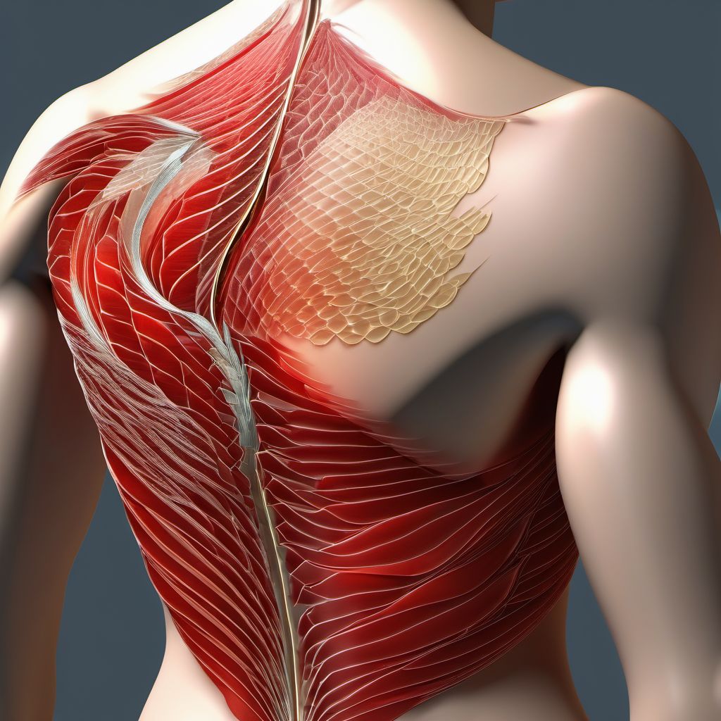 Unspecified open wound of right shoulder digital illustration