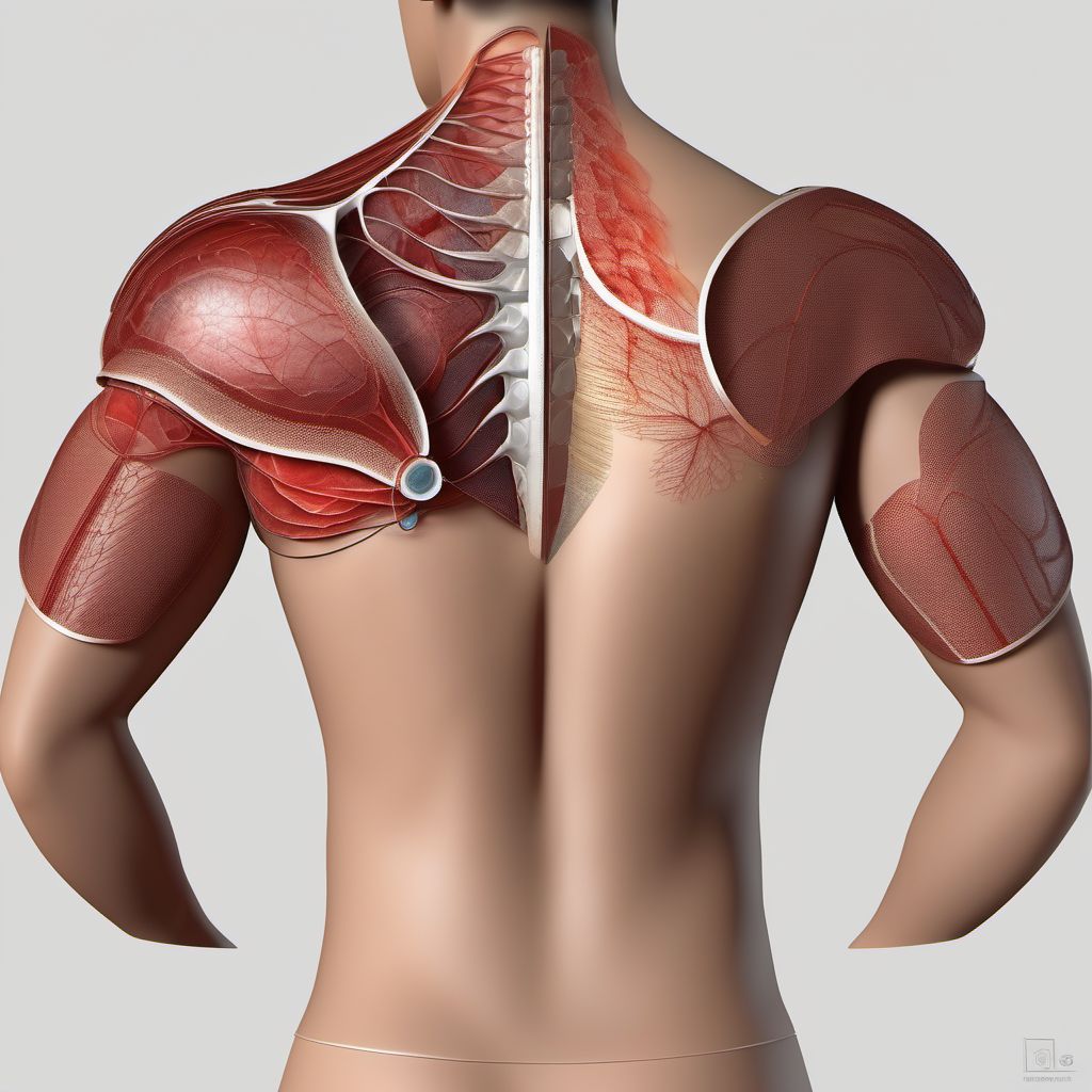 Unspecified open wound of unspecified shoulder digital illustration